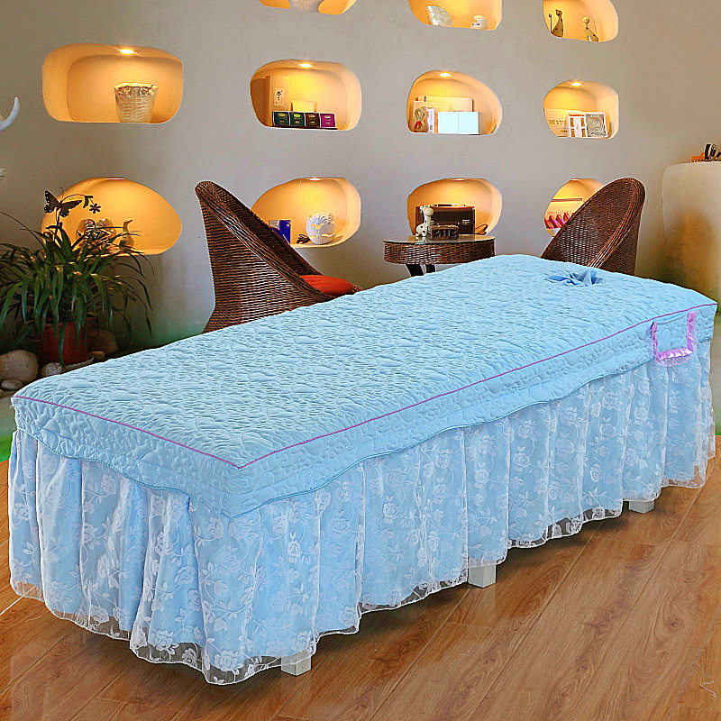 Vẻ đẹp giường ngủ che thân giường massage massage giường đơn vỏ gối tròn đầu vuông hình thang ga trải giường spa giá rẻ