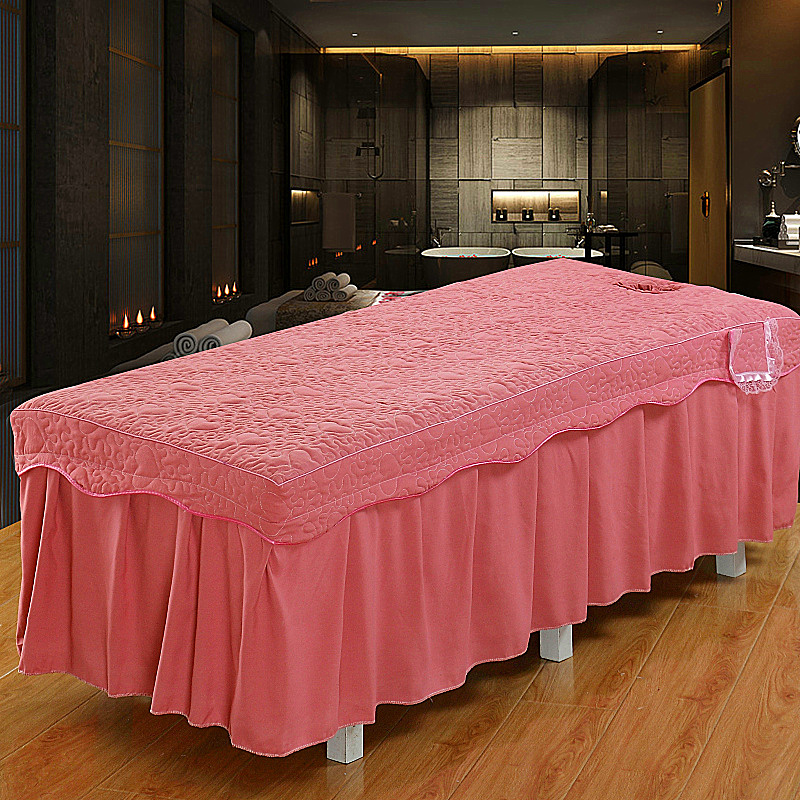 Vẻ đẹp giường ngủ che thân giường massage massage giường đơn vỏ gối tròn đầu vuông hình thang ga trải giường spa giá rẻ