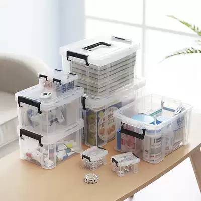 Seven-piece transparent storage box portable toy finishing home storage box small size
