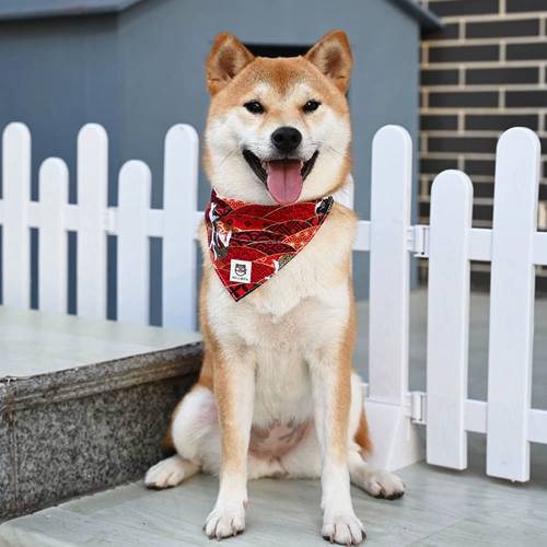 芮柴 Треугольный шарф воротник поводки японская домашняя собака кот Шиба Ину шея ворога Лаза