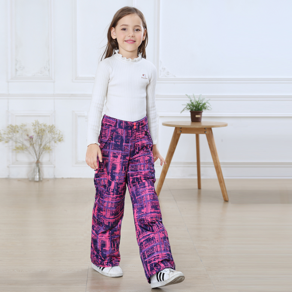 Qingku 01 Period Export Children Windproof Waterproof Clip Cotton Ski Pants Outdoor Male And Female Professional Punching Pants