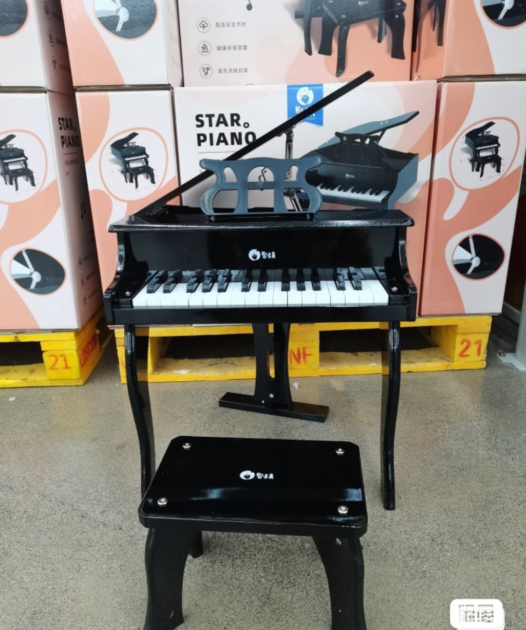 Sam Chitomei piano toy wooden 30 key mechanical piano elegant black E0320