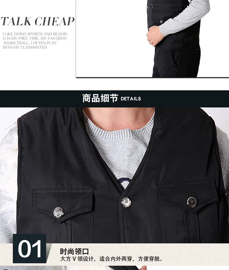 Mùa đông da cừu vest nam lông một tuổi trung niên dày bông ấm vest da vest kích thước lớn cha bộ vest nam cho người trung tuổi