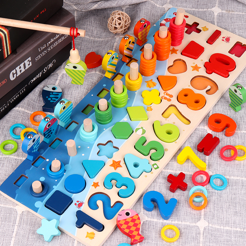 Children's Magnetic Fishing Toys Boys and Girls Babies 1-2-3 One Two and a Half Years Old 4 Meng's Early Education Ease Intelligence Development