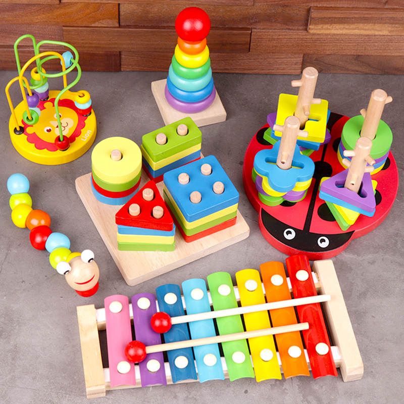 Infants and young children early teach intellectual motion brain blocks assembled children's toys 1 - 2 week old girl boy enlightenment