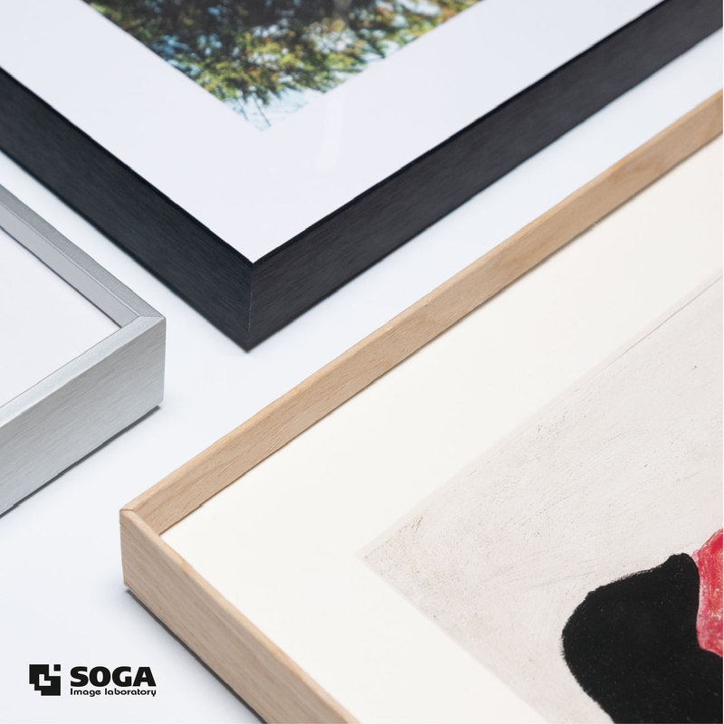 Narrow-Edge Minimalist Brushed Aluminum Alloy Wood Veneer Decorative Micro-Spray Printed Picture Frame Acid-Free Mounting Soga Image