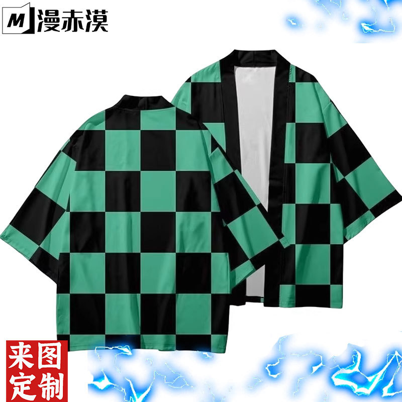 Demon Slayer Anime Cloak Haori for Men and Women, Tanjiro, Agatsuma Zenitsu Cosplay Costume, Robe, Cardigan, Jacket Demon Slayer Anime Cloak Haori for Men and Women, Tanjiro, Agatsuma Zenitsu Cosplay Costume, Robe, Cardigan, Jacket