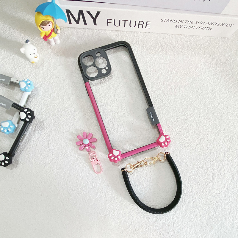 17Air Original 16 New Cute Bear Paw Japanese and Korean Style iPhone 15 Pro Max Phone Case Suitable for Apple 14 Plus Hollow Design Heat Dissipation 12 Pro Shockproof Frame 11 Cartoon Women's Xr Cartoon 13