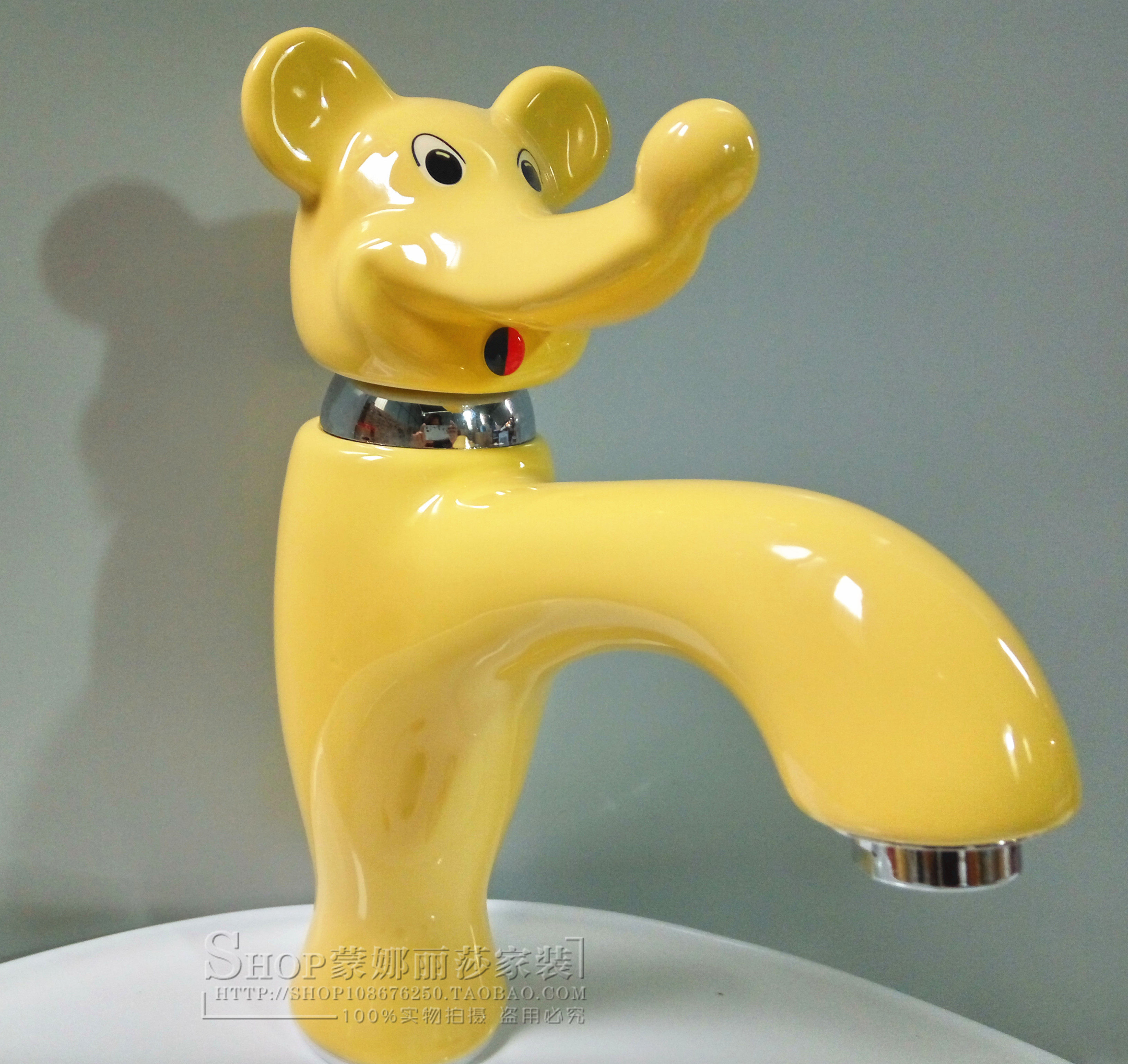 Ceramic cartoon hot and cold water faucet
