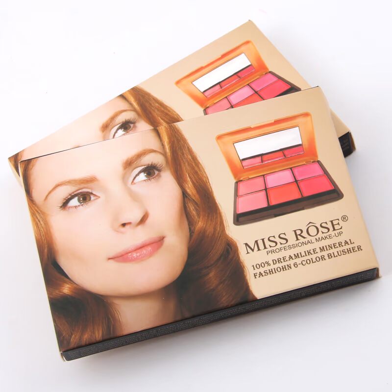 Phấn má nữ Châu Âu và MISS ROSE Phấn má sáu màu Rouge Makeup 7004-014N / Y phấn má hồng mac màu nào đẹp