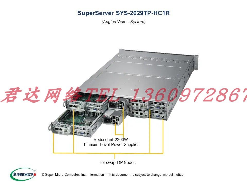 Ultra-micro 2029TP-HC1R high-density quadron server X11DPT-PS 3647 IDC farm VPS-Taobao