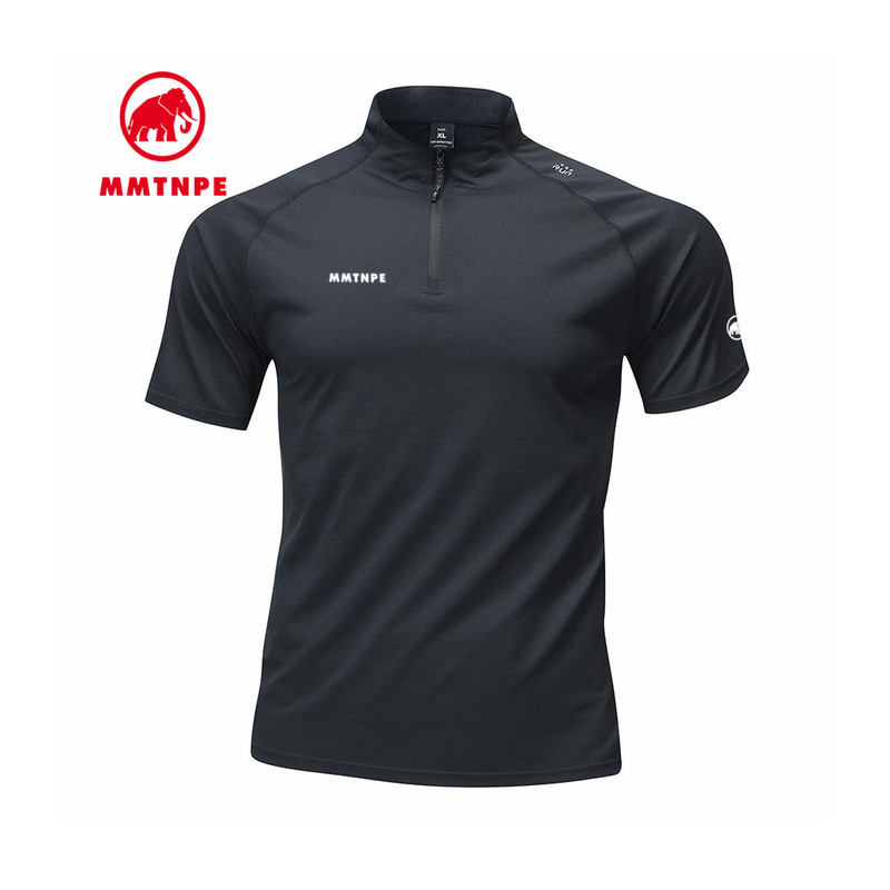 Mammoth Arctic Elephant Men's T-Shirt Quick-Drying Short-Sleeved Outdoor Sports Breathable Stand-Up Collar Half-Sleeved T-Shirt Running Top