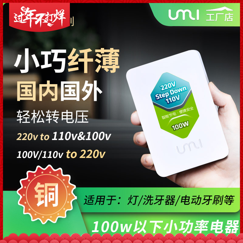 Transformer 220v to 110v low power portable US Japan 100v step-down power supply voltage converter 100w