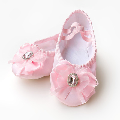 bright Diamond Satin children's dance shoes, children's dance training shoes, soft bottom ballet shoes, cat claw shoes