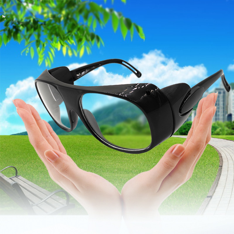 Male and female fashion electric welding glasses anti-impact flat light white mirror polished dust-proof anti-UV lauding glasses