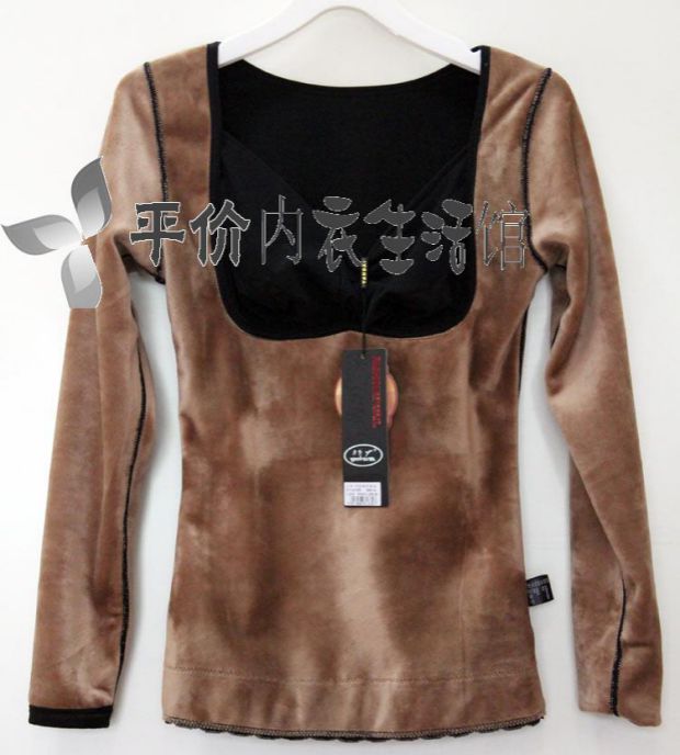 Yan Yan quầy phụ nữ đích thực áo ấm cừu lông cừu corset tay áo dài hỗ trợ ngực A1339 ưu đãi đặc biệt đồ lót giá rẻ