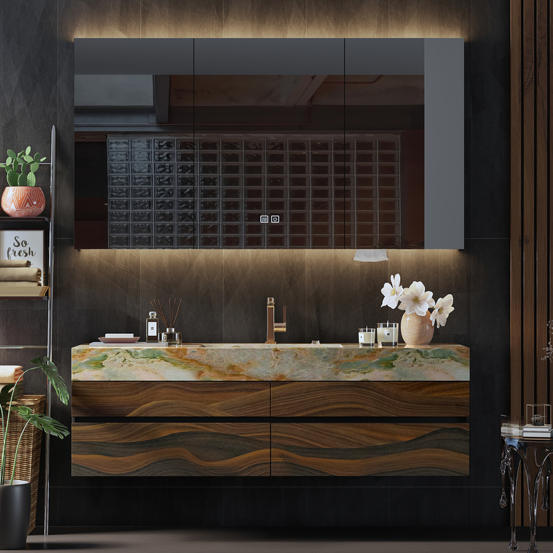 Hotel-Style Bathroom Cabinet Combination with Marble Luxury Stone Seamless Integrated Basin, Bathroom Sink, Hand-Washing Basin Cabinet Hotel-Style Bathroom Cabinet Combination with Marble Luxury Stone Seamless Integrated Basin, Bathroom Sink, Hand-Washing Basin Cabinet