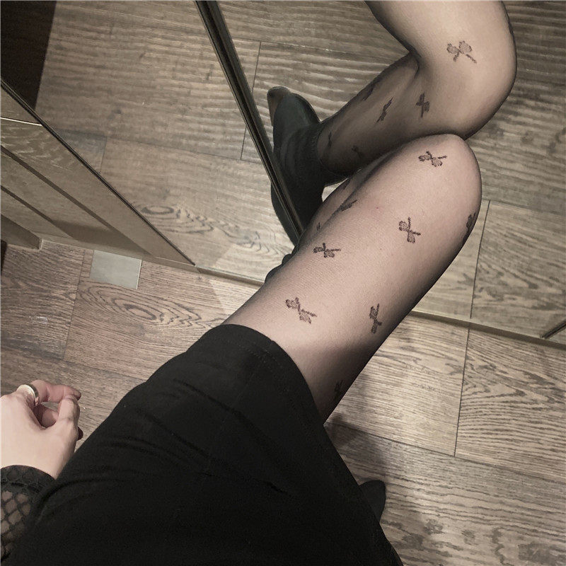 колготки / чулки дна 格格家 2026春性感少女罗莉塔丝袜薄款修身蝴蝶结连身内搭裤袜裤子 No brand