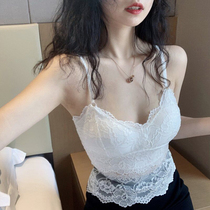 Geggejia Sexual beauty back lace camisole vest female inside slim body slim breast wrap chest bottom underwear