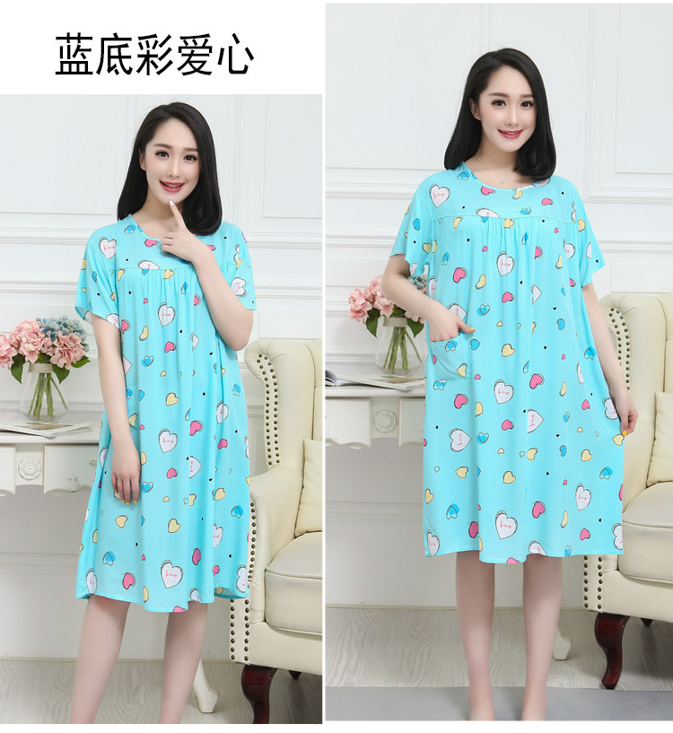 Mùa hè cộng với phân bón nhân tạo bông nightdress phụ nữ kích thước lớn bông lụa đồ ngủ bông váy nightdress thai sản váy váy