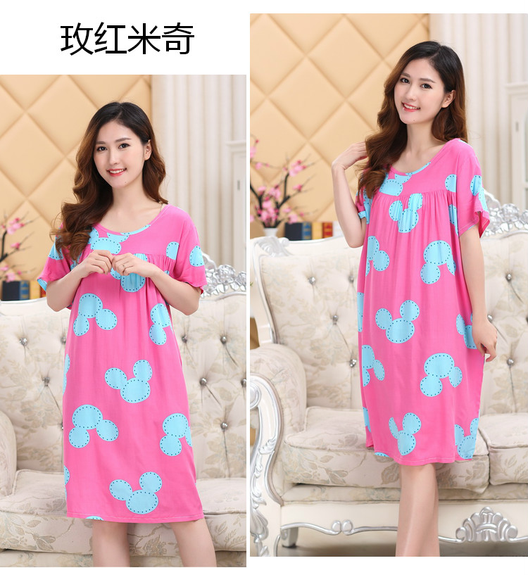 Mùa hè cộng với phân bón nhân tạo bông nightdress phụ nữ kích thước lớn bông lụa đồ ngủ bông váy nightdress thai sản váy váy