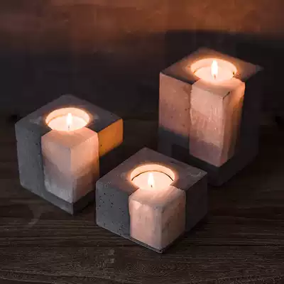 Yuandu 1 4 Haizi ore Nordic aromatherapy small candlestick European creative American retro Western candle candle light