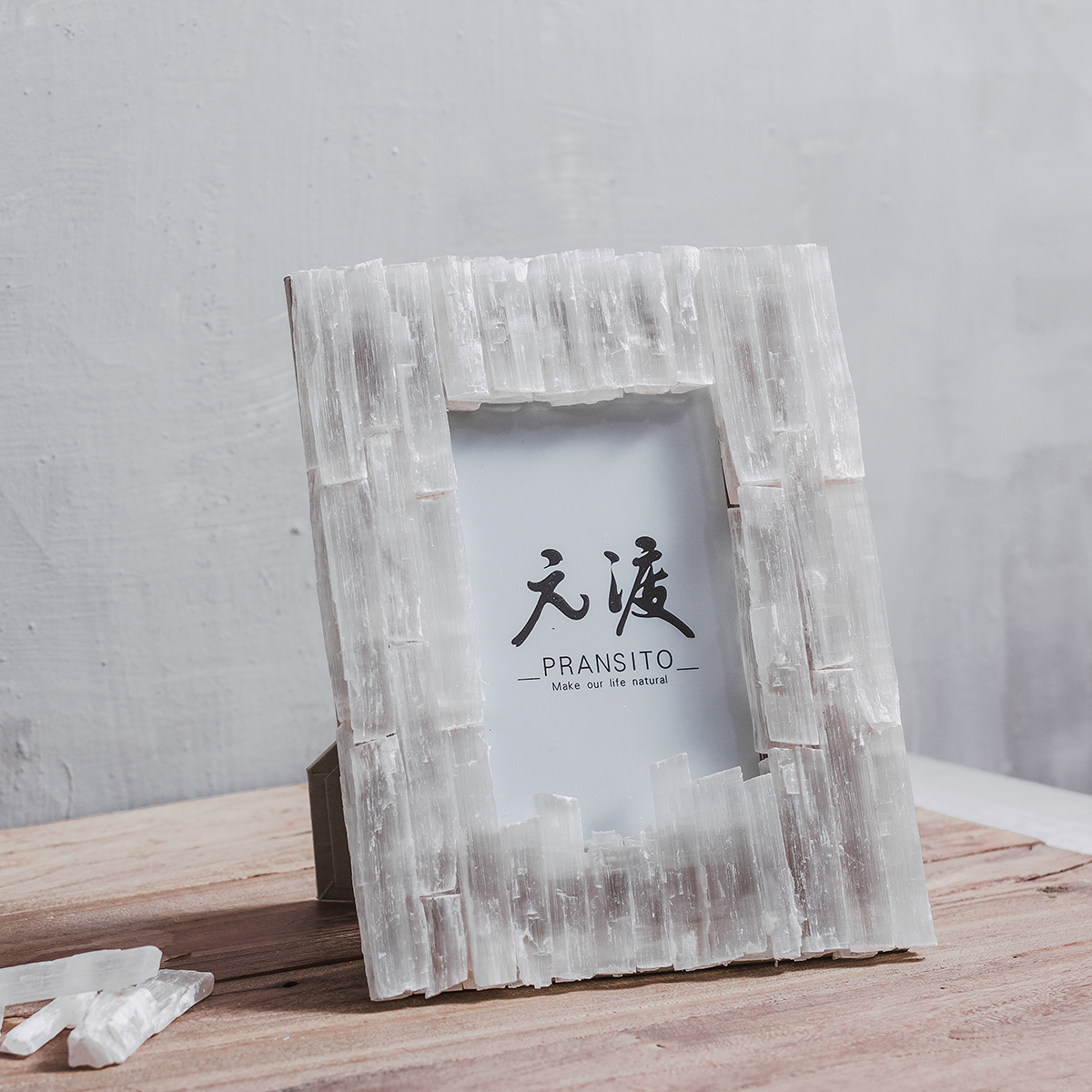 FRANSITO Yuandubai White Day Dream artisanal ore 6 inch photo lovers specimen photo frame creative picture frame gift