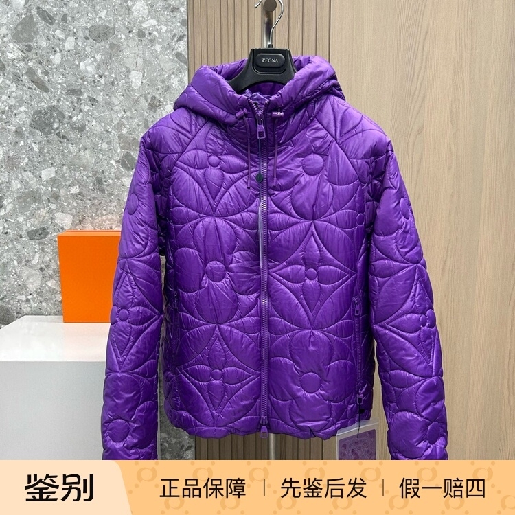 Louisvuittonlv Louis Vuitton Hooded Stereo Monogram Cotton Jacket Fashionable Versatile Top