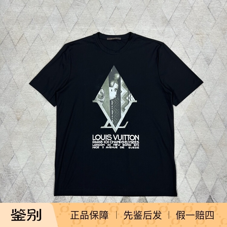Louis Vuitton Louis Vuitton Men's Logo Printed Short-Sleeved T-Shirt Round Neck Pullover Short-Sleeved Fashion Casual