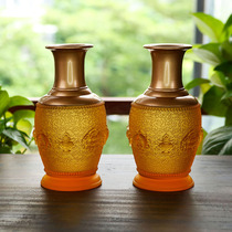 Eight auspicious glass vases Buddha with Buddhist supplies Buddhist hall ornaments relief lotus flowers home flower arrangement for the Buddha net vase