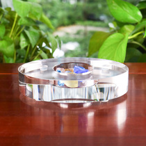 Zen Yue Buddha Art Buddha statue crystal base contains offerings for Taiwan Tibetan gemstones Tibetan scripture oval craft ornaments