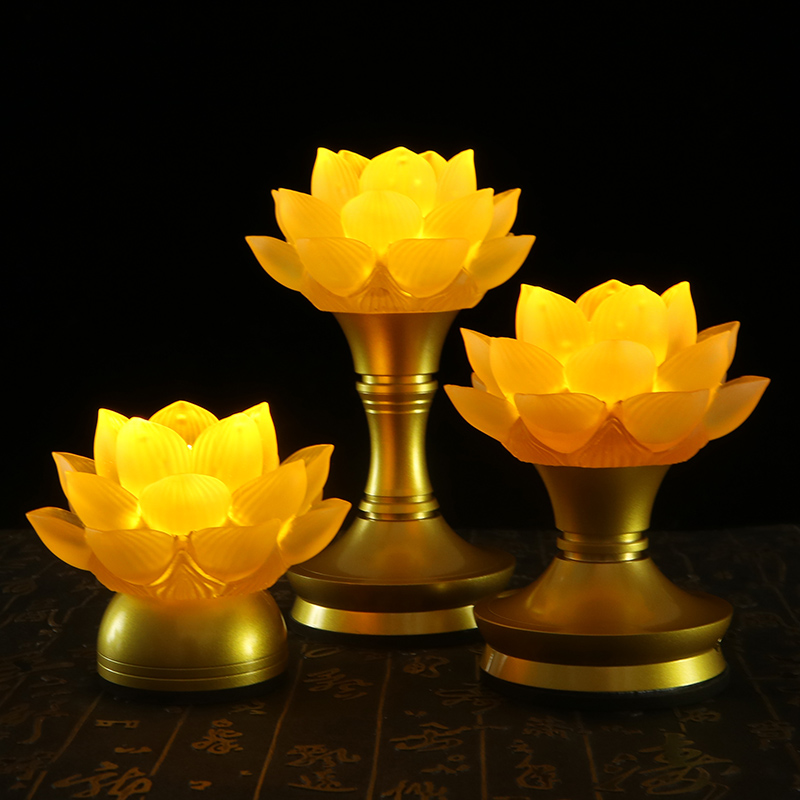 Pure copper new high-performance glazed small lotus Buddha for lamp charging LED long-light lamp Buddha front Guanyin for lamp home