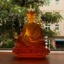 Zen Delight Buddha Art Buddhist Supplies Ancient Glass Lotus Flower Master Lotus Master Buddha Statue Tantric Buddha Statue Height 25cm