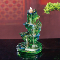 Ancient Glass Reverse Flow Incense Burner Rockery Ornament Home Tea Pet Supplies Incense Sticks Incense Seat Incense Table Shanshui Sandalwood Aromatherapy