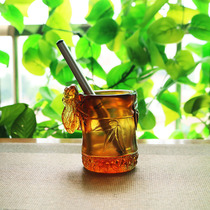 Ancient French Glass knows the golden cicada bamboo pen holder table top bull gas soaring rockery tree pen storage office ornaments
