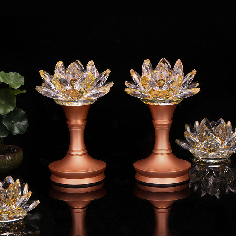Zen pleasing Buddhist art crystal lotus lamp Buddha for lamp plug-in battery Changming lamp for home charging of the Buddha front for the lamp swing piece