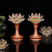 Zen Yue Buddha art Crystal lotus lamp Buddha lamp Plug-in battery Changming lamp household rechargeable Buddha front lamp ornaments
