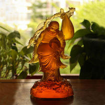 Zen Yue Buddhist Art Ancient Law Liu Li Laughing Mouth often open Maitreya Buddha statue handicraft ornaments and Qi Sheng Cai home offerings