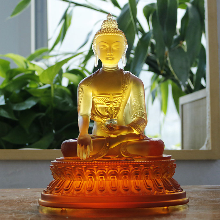 Zen Yue Buddhist Art Ancient Law Glass Shakyamuni Buddha's home offerings buddha craft supplies tabletop Buddha statue ornaments