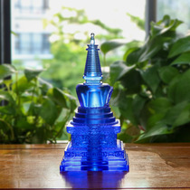 Zen Yue Buddhist Art Ancient Glass Stupa Bodhi Pagoda 20cm contains ornaments of the relics of the stupa handicrafts