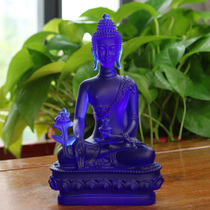 Zen Yue Buddha Art Ancient Law Glass Medicine Master Buddha Statue Home Offering Living Room Entrance Tantric Light Rulai Ornament Free Shipping
