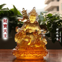 Tibetan Buddhism Tantric Glass Buddha Statue Ancient Law Glass Treasure Heavenly King Vishamon Heavenly King Heard More Heavenly King Buddha Statue