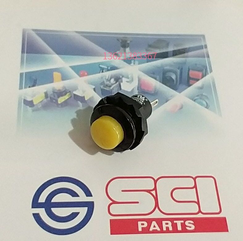 Yellow R13-502A normally open normally closed button switch single-way lock-free press-off reset Taiwan New SC