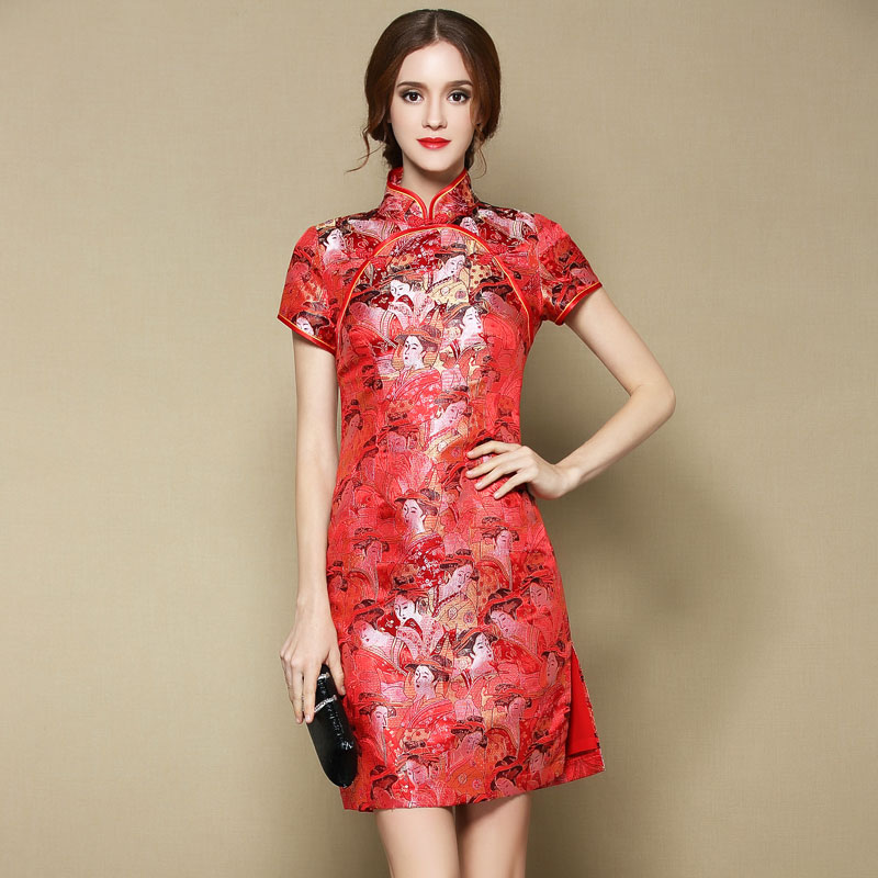 Summer retro fashionable cheongsam, with short sleeve