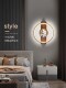 New Chinese-Style Solid Wood Bedside Wall Lamp, Modern High-End Long Strip-Shaped Lamp, Led Entrance Vintage Staircase Ebony Wood