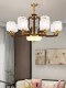 New Chinese-Style Solid Wood Chandelier Living Room Lamp Chinese Style High-End Villa Self-Built House Duplex Hall Dining Room Lighting Fixtures 2025