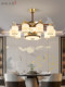 New Chinese-Style Chandelier Living Room Lamp Fan Lamp All-Copper Solid Wood Villa Duplex Hall Main Lamp Dining Room Fan Lamp 2026