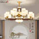 New Chinese-Style Chandelier for Living Room, All-Copper and Solid Wood, High-End, Elegant, Zen-Inspired, Chinese-Style Dining Room Chandelier, 2025 New Model