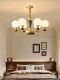 All-copper French medieval style living room chandelier retro solid wood walnut color Song's aesthetic restaurant bedroom lamp new style