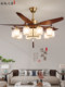 New Chinese-Style Living Room Fan Light with Solid Wood Straight Blades, Strong Wind, Silent Operation, Song Dynasty Aesthetics, Dining Room Ceiling Fan Light, 2026 New Model